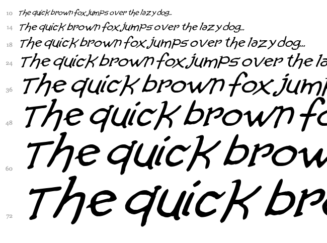 Comic Gibi font waterfall